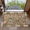 Tapete de Piso Temu Transfronteiriço Mais Vendido com Padrão de Pedra Tridimensional Imitado para Entrada, Tapete de Porta Resistente à Sujeira e ao Desgaste, Tapete Antiderrapante para Banheiro