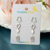 Versión coreana de joyería de moda de acero inoxidable para mujer, temperamento, lindos mini pendientes de tortuga de pingüino, traje combinado, en stock, venta al por mayor
