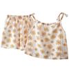 Traje de Falda para Niña Nuevo Estilo Niña Verano Tirantes Chaleco Bebé Pantalones Estilo Coreano Ropa Infantil Floral Niños
