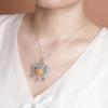 Joyería Yuebao Plata Esterlina S925 Chapado en Oro Cera de Abeja Moda Nacional Cloisonné Moneda Patrón Tangcao Colgante Ruyi Colgante Campana