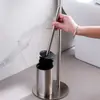 Suporte Multifuncional de Tecido sem Furo para Banheiro com Escova Sanitária, Suporte de Chão em Aço Inoxidável para Rolo de Papel Higiênico e Rack de Armazenamento