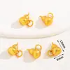 Pingente de Cadeado Gato da Sorte Chinês Tradicional Banhado a Ouro 18K Acessório de Joia Estilo Chinês DIY