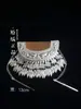 Tocado Miao Zhai estilo exótico de Guizhou vestido para disfraz Miao sombrero de plata collar accesorios de ropa étnica minoritaria Dong para mujeres