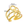 Moda Europeia e Americana estilo ins anel simples de aço titânio banhado a ouro 18K anel geométrico irregular de aço inoxidável sensação de linha
