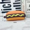 Simulación hamburguesa papas fritas llavero colgante lindo llavero de dibujos animados muñeca hamburguesa papas fritas pegamento crema diy