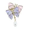 Broche con colgante de mariposa y perla de Ruan Hao para mujer, estilo coreano, elegante, combina con todo, accesorios para cárdigan