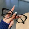Gafas de Ojo de Gato Lisas de Nuevo Estilo que Cambian de Color para Mujer, Se Pueden Equipar con Lentes Planos Antiluz Azul a Prueba de Miopía, Gama Alta, Rostro Pequeño