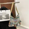 Bolsa Feminina Grande Capacidade Estilo Étnico para Viagem Nova Tendência Moda Bolsa Transversal Feminina Personalizada com Franjas Bolsa Tote Casual