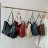 Bolsa Tote para Mujer 2025 Nuevo Otoño e Invierno Estilo Coreano y Japonés Gran Capacidad Bolso de Hombro de Cuero Suave Bolso de Mano Casual Retro Bolso Cubo