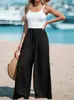 2026 Comercio Exterior Transfronterizo Más Vendido Pantalones de Pierna Ancha para Mujer Amazon Moda Estilo Casual Cómodos de Color Sólido Pantalones Largos para Mujer