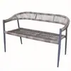 Silla de Ratán Silla de Respaldo para Ocio en el Patio Silla Tejida de Ratán para Balcón Exterior Muebles Tejidos de Ratán Grandes y Planos para Terraza de Villa