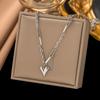 Collar con Borla de Amor Transfronterizo Europeo y Americano Conjunto de Piezas Estilo Ins Joyería Acero de Titanio Oro de 18K Conjunto de Collar y Pulsera de Amor
