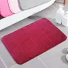Alfombra de piso de coral fleece con espuma viscoelástica de rebote lento, alfombra para entrada de dormitorio, tapete para pies de baño, cocina, absorbente de agua, antideslizante, felpudo