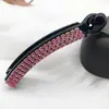 Presilha Banana com Laço Cravejado de Diamantes Estilo Coreano para Mostrar Volume do Cabelo, Presilha Vertical Fashion para Rabo de Cavalo Feminino, Presilha Lateral Elegante Atacado