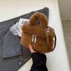 Bolsa de veludo de cordeiro para comércio exterior feminina 2024 nova moda portátil pequena quadrada versátil bolsa transversal de alta qualidade
