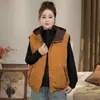 Colete acolchoado com capuz casual reversível estilo coreano para mulheres, coleção outono/inverno 2026, emagrecedor, versátil e elegante, peça de outer wear sem mangas