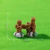 Tablero de madera creativo de paisaje en miniatura, valla de piedra y puente corto - Accesorios decorativos DIY para paisajismo de jardinería, pequeños adornos para terrarios
