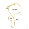 Pulsera de cadena de cuentas de acero inoxidable 18K europea y americana para mujer, pulsera de anillo de dedo versátil exquisita de lujo ligero transfronteriza