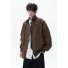 Nueva Chaqueta de Ante Sintético Talla Grande Otoño/Invierno 2026 para Hombre Cuello Alto Estilo Americano Holgada Retro Casual Chaqueta de Cuero Abrigo Tendencia