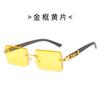 2026 Nuevo Estilo Gafas de Sol Sin Marco con Borde Cortado Moda Europea y Americana Cuadradas de Marco Grande Gafas de Sol de Gama Alta Venta al por Mayor
