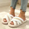 Zapatillas de punta abierta de venta caliente transfronteriza dropshipping para mujer, de invierno, cálidas para interior, de felpa y algodón, zapatillas para el hogar de mujer, fabricación de muestras personalizadas