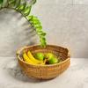 Cesta Grande de Frutas para Sala de Estar, Cesta de Frutas Tecida de Rattan Artificial Doméstica, Cesta de Armazenamento Satchel, Mesa de Centro Criativa, Prato de Frutas de Ano Novo