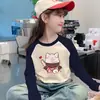 Camiseta base de manga larga raglán para niña 2026 Otoño/Invierno Nuevo Estilo Térmica de Polar para Niños Elegante Camiseta de Cuello Redondo