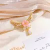 Pingente com Design de Flor Transfronteiriça e Gota d'Água, Estilo de Luxo Leve, Acessórios para Joias DIY, Zircônia Microincrustada em Cobre, Acessório de Estilo de Nicho
