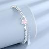 Pulsera Fragmentada de Plata de Ley 925 con Smiley Sonriente para Mujer Celebridad de Internet Nicho Joyería Pequeña de Lujo para Novia
