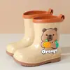 Novas Galochas Infantis Cartoon Capivara Tendência, Botas Fofas Impermeáveis e Antiderrapantes para Meninos e Meninas, Adequadas para Todas as Estações