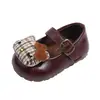 Zapatos Mary Jane de Cuero para Bebés y Niñas Pequeñas, Nuevos de Primavera y Otoño, Suela Suave, Lazo de Dibujos Animados, Velcro, Zapatos Individuales para Niñas