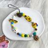 Pulseira de Celular com Contas DIY Corrente de Pulso Meninas Super Poderosas Pingente de Biscoito para Mulheres