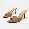 Novedades de Primavera: Sandalias de Tacón Alto con Punta Abierta Color Verde Oliva, de Moda, Elegantes, Sencillas, Versátiles, Tacones Altos Delgados para Mujer, Transfronterizas