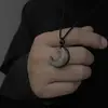 Collar de Luna Creciente para Hombre Plata Piedra de Moda Tendencia Moda de Alta Gama Versátil Cordón Tejido a Mano Diseño Personalizado Joyería para Mujer