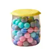 Cubo de Almacenamiento Transparente para Juguetes de Muñecas Plástico PP Sala de Estar Organizador Simple Tubo Taburete de Almacenamiento para Juguetes de Peluche con Tapa