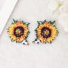 Pendientes acrílicos de Halloween con forma de calavera y girasol, para hacer tú mismo, con agujeros