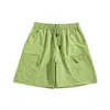 Pantalones cortos de trabajo casuales funcionales urbanos grises, secado rápido, ligeros para hombre, shorts deportivos con cordón hasta la rodilla, pantalones holgados de verano