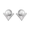 Exquisitos pendientes compactos de perlas en forma de V para mujer, sin orificio para la oreja, con placa de incienso repelente de mosquitos, clip para la oreja, temperamento, pendientes franceses de alta calidad.