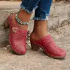 Sandalias de Mujer de Tacón Grueso y Alto de Nuevo Estilo Transfronterizas Europeas y Americanas Talla Grande con Agujeros Color Sólido Chanclas de Cuña con Punta Grande