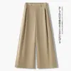 Calça Larga Feminina de Cintura Alta, Caimento Solto, Emagrecedora, Versátil, Casual, Longa - Novidade Outono 2026