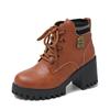 Botas Chelsea de Salto Grosso Estilo Britânico para Mulheres, Tamanho Grande, Transfronteiriças, Nova Moda Casual Casual Europeia e Americana, Plataforma Impermeável de Solado Grosso