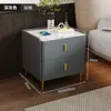 Mesa de Cabeceira Simples e Confortável Estilo Casa Tampo em Rocha Estilo Celebridade da Internet Moderna Luxo Leve Italiano Multifuncional Armário de Cabeceira Inteligente
