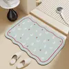 Alfombra de Piso para Baño de Gatito de Dibujos Animados Alfombra para Pies de Barro Diatómico para el Hogar Alfombra para Pies con Forma Especial Absorbente para Baño Secado Rápido