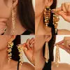 Pendientes Europeos y Americanos Transfronterizos Exagerados Largos de Flor Lentejuela Borla Lujo Accesible Pendientes de Gama Alta Moda Pendientes Nuevos para Mujeres
