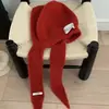 Balaclava Vermelha para Mulheres, Quente e à Prova de Frio, Chapéu de Lã Tricotado com Proteção para as Orelhas, Conjunto de Chapéu Pulôver e Cachecol para Afinar o Rosto