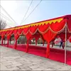 Cortinas de Gaze para Casamento, Seda de Gelo, Cortinas Vermelhas Brilhantes para Decoração de Teto de Banquete, Tendas de Casamento Estilo Chinês Personalizadas
