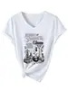 Margaritas da Meia-Noite Olho Amazon Wish Site Independente Camiseta Feminina Elegante e Fashion com Decote V e Manga Curta