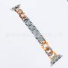 Adequado para Apple Watch com Corrente de Couro Sintético + Metal de Fileira Única Applewatch Chain iWatch Strap