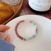Pulseira doce pequena de pedra Mori Shoushan fresca design simples para mulheres pulseira com pingente de cabaça de lótus rosa atacado