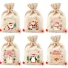 Bolsa de Frutas Ping An do Papai Noel 15*23cm Bolsa de Tecido com Cordão de Algodão Bolsa para Pendurar Doces na Árvore de Natal TEMU Venda Quente Atacado